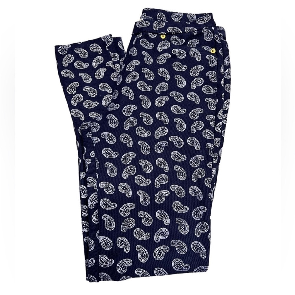 Michael Kors Blue & White Paisley Jeggings Size S